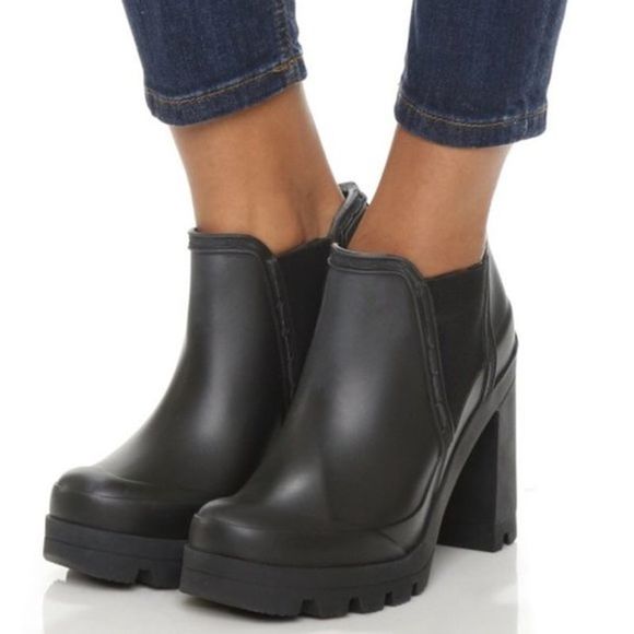 Hunter Shoes - Hunter Original Block Heel Chelsea Boots 8